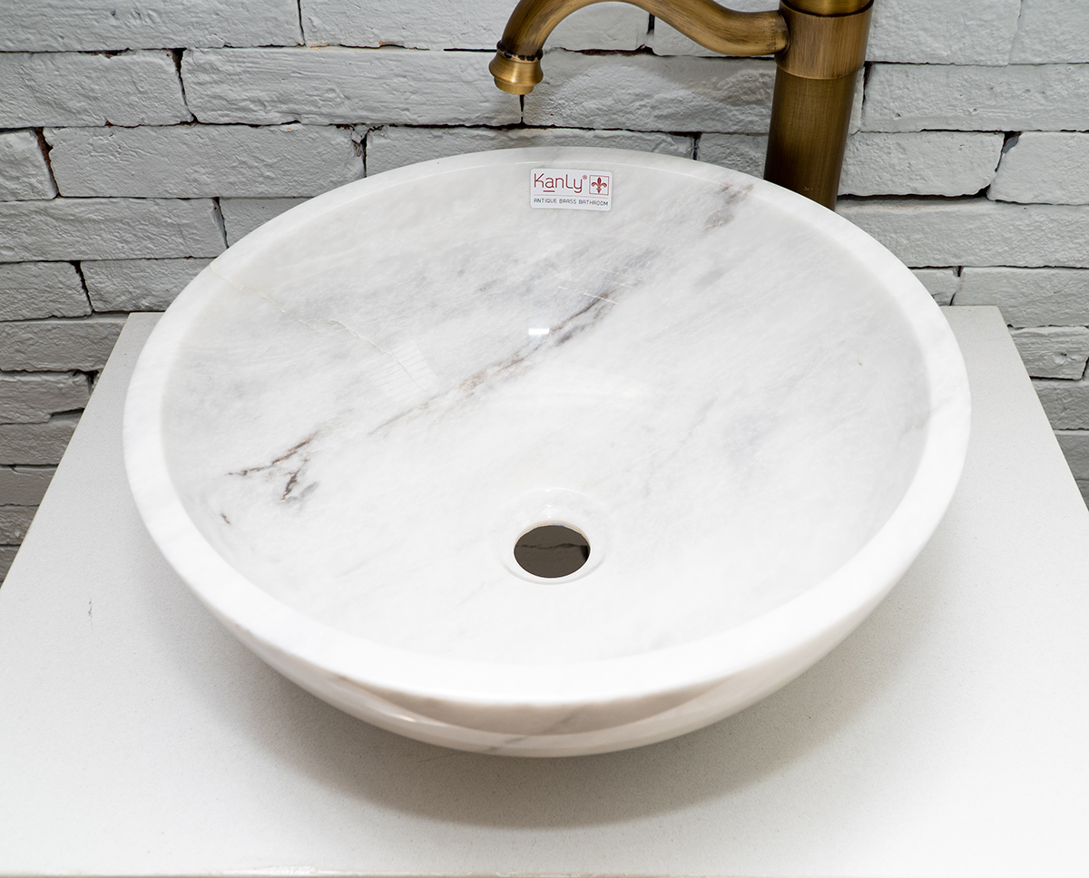Chậu lavabo đặt bàn Kanly đá Marble tự nhiên MAR133N